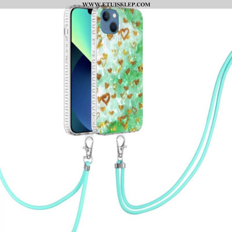 Etui do iPhone 14 ze Sznurkiem Stylowy Sznurek W Serca